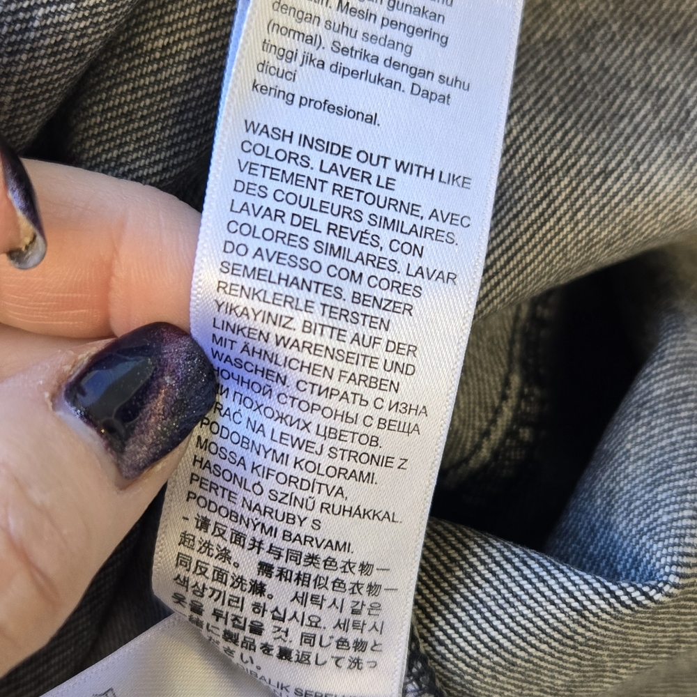 Levi's Grey Button-Front Black Denim Pinafore Dress - Picture 13 of 13